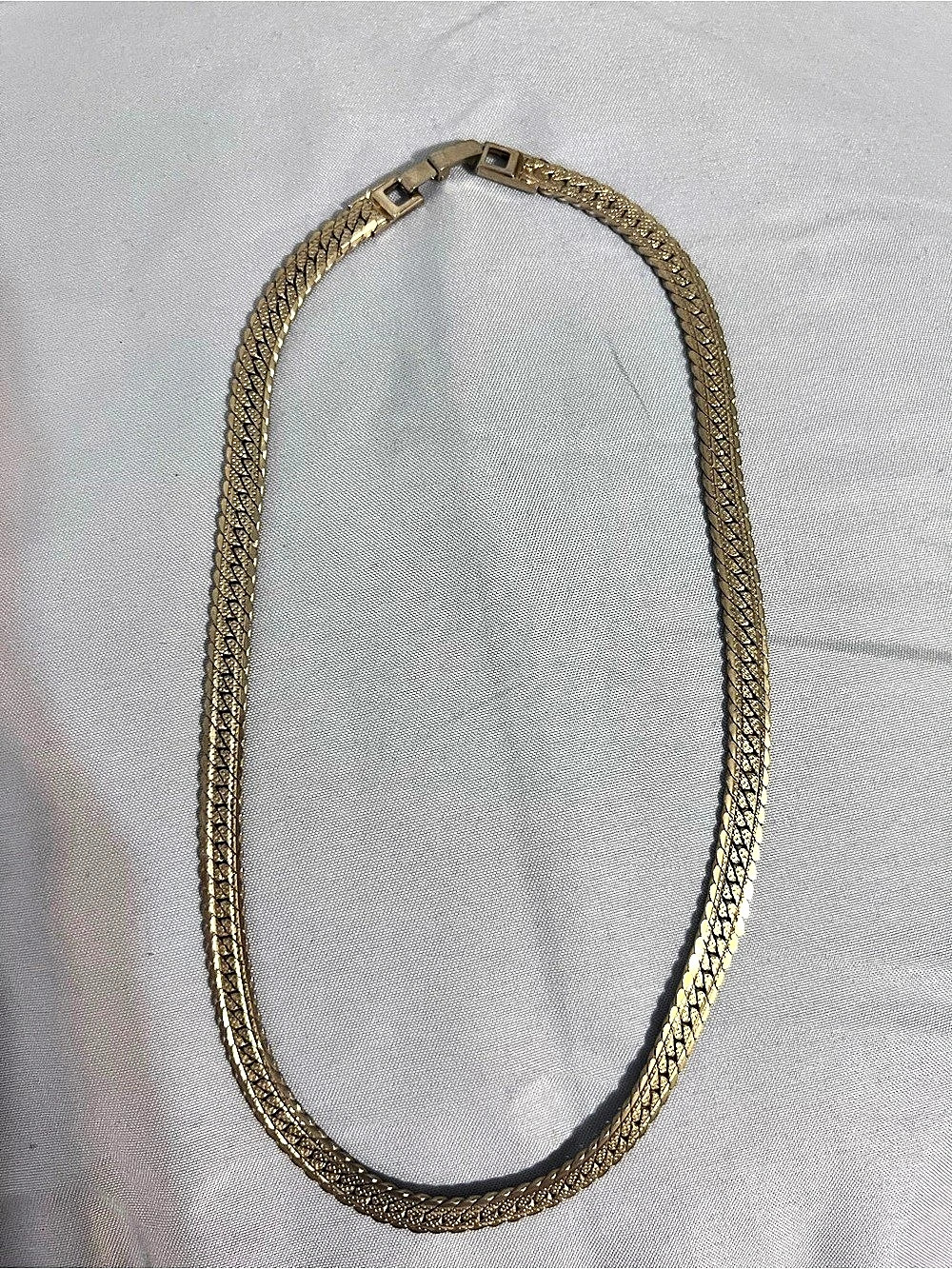 Gold-Tone Textured Braided Chain Statement Necklace – $25